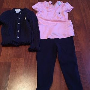 Ralph Lauren baby girl 3 piece outfit